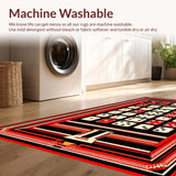 Ultra Soft Area Rug, Non Slip, Stain Resistant, Washable Area Rugs for Living Room, Bedroom, Stylish Minimalist Dice Design(Red)