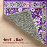 Ultra Soft Area Rug, Non Slip, Stain Resistant, Washable Area Rugs for Living Room, Bedroom, Gorgeous Floral Tassel Embellishment(Purple)