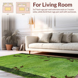 Elegant Nature Inspired Shaggy Mat(Green)