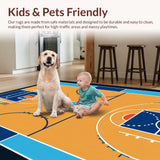 Ultra Soft Area Rug, Non Slip, Stain Resistant, Washable Area Rugs for Living Room, Bedroom, Dynamic Court-Inspired Aesthetic(Orange)