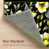 Ultra Soft Area Rug, Non Slip, Stain Resistant, Washable Area Rugs for Living Room, Bedroom, Chic Colorful Floral Arrangement(Yellow)
