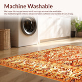 Ultra Soft Area Rug, Non Slip, Stain Resistant, Washable Area Rugs for Living Room, Bedroom, Bohemian Area(Orange)