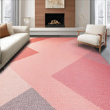Ultra Soft Area Rug, Non Slip, Stain Resistant, Washable Area Rugs for Living Room, Bedroom, Blush Pink Geometric Living Room 3D Texture Rug(Pink)