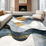 Ultra Soft Area Rug, Non Slip, Stain Resistant, Washable Area Rugs for Living Room, Bedroom, Contemporary Artistic Geometric Design(Gray)