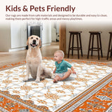 Ultra Soft Area Rug, Non Slip, Stain Resistant, Washable Area Rugs for Living Room, Bedroom, Oval Fluffy Area(Orange)
