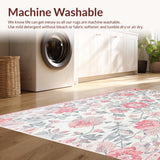 Ultra Soft Area Rug, Non Slip, Stain Resistant, Washable Area Rugs for Living Room, Bedroom, Chic Transitional Color Burst(White)