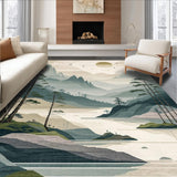 Ultra Soft Area Rug, Non Slip, Stain Resistant, Washable Area Rugs for Living Room, Bedroom, Stylish Minimalist Organic Shapes(Gray)