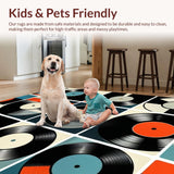 Ultra Soft Area Rug, Non Slip, Stain Resistant, Washable Area Rugs for Living Room, Bedroom, Elegant Black and White Design(Black)