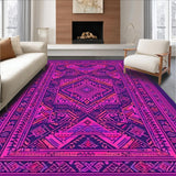 Ultra Soft Area Rug, Non Slip, Stain Resistant, Washable Area Rugs for Living Room, Bedroom, Stylish Abstract Geometric Floor Art(Purple)