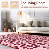 Ultra Soft Area Rug, Non Slip, Stain Resistant, Washable Area Rugs for Living Room, Bedroom, Contemporary Animal Print Living Room Carpet(Pink)