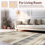 Ultra Soft Area Rug, Non Slip, Stain Resistant, Washable Area Rugs for Living Room, Bedroom, Inviting Natural Fiber Statement(Beige)