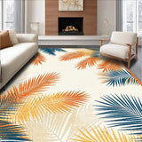 Ultra Soft Area Rug, Non Slip, Stain Resistant, Washable Area Rugs for Living Room, Bedroom, Energetic Cream and Coral Theme(Orange)