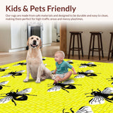 Ultra Soft Area Rug, Non Slip, Stain Resistant, Washable Area Rugs for Living Room, Bedroom, Playful Hexagonal Mosaic Style(Yellow)
