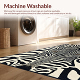 Ultra Soft Area Rug, Non Slip, Stain Resistant, Washable Area Rugs for Living Room, Bedroom, Ivory Black Animal Design Hallway Carpet(Black)
