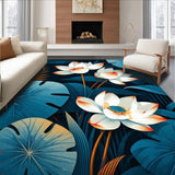 Ultra Soft Area Rug, Non Slip, Stain Resistant, Washable Area Rugs for Living Room, Bedroom, Eye-Catching Botanical Artistry(White)
