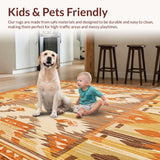 Ultra Soft Area Rug, Non Slip, Stain Resistant, Washable Area Rugs for Living Room, Bedroom, Modern Rustic Area(Orange)