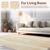 Ultra Soft Area Rug, Non Slip, Stain Resistant, Washable Area Rugs for Living Room, Bedroom, Elegant Beige Area with Subtle Vintage Patina(Beige)