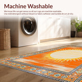 Ultra Soft Area Rug, Non Slip, Stain Resistant, Washable Area Rugs for Living Room, Bedroom, Vibrant Colorful Geometric Delight(Orange)