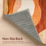 Boho Chic Area Orange & Brown Abstract(Beige)