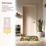 Ultra Soft Area Rug, Non Slip, Stain Resistant, Washable Area Rugs for Living Room, Bedroom, Modern Navy and Pink Bedroom Yoga Rug(Orange)