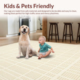 Ultra Soft Area Rug, Non Slip, Stain Resistant, Washable Area Rugs for Living Room, Bedroom, Runner with Dotted and Beige Hue(Beige)