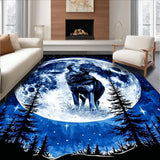 Artful Wolf Motif in Serene Tones(Blue)