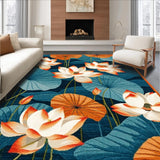 Ultra Soft Area Rug, Non Slip, Stain Resistant, Washable Area Rugs for Living Room, Bedroom, Sunny Tropical Garden Aesthetic(Orange)