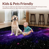 Ultra Soft Area Rug, Non Slip, Stain Resistant, Washable Area Rugs for Living Room, Bedroom, Bold Cosmic Color Splash(Purple)