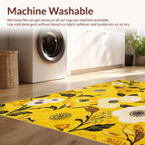 Ultra Soft Area Rug, Non Slip, Stain Resistant, Washable Area Rugs for Living Room, Bedroom, Contemporary Soft-Cornered Design(Yellow)