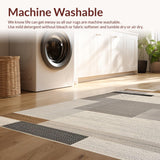 Ultra Soft Area Rug, Non Slip, Stain Resistant, Washable Area Rugs for Living Room, Bedroom, Charming Handwoven Earthy Style(Gray)
