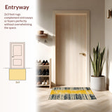 Ultra Soft Area Rug, Non Slip, Stain Resistant, Washable Area Rugs for Living Room, Bedroom, Vintage Low-Pile Stain-Resistant Bedroom Carpet(Yellow)