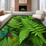 Ultra Soft Area Rug, Non Slip, Stain Resistant, Washable Area Rugs for Living Room, Bedroom, Serene Modern Textured Circle Piece(Green)