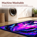 Ultra Soft Area Rug, Non Slip, Stain Resistant, Washable Area Rugs for Living Room, Bedroom, Vibrant Mystic Animal Pattern(Purple)
