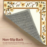 Ultra Soft Area Rug, Non Slip, Stain Resistant, Washable Area Rugs for Living Room, Bedroom, Handcrafted Scallop Trimmed Jute with Floral Inspired Weave and Earthy Shade(Beige)