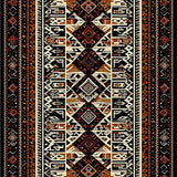 Ultra Soft Area Rug, Non Slip, Stain Resistant, Washable Area Rugs for Living Room, Bedroom, Vibrant Earth Tones with Tribal Motifs(Brown)