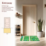 Ultra Soft Area Rug, Non Slip, Stain Resistant, Washable Area Rugs for Living Room, Bedroom, Imaginative Airport Play Mat for Kids' Bedroom(Green)