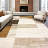 Modern Beige Area Geometric Patchwork Design Stylish Home Decor B(Beige)