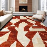 Ultra Soft Area Rug, Non Slip, Stain Resistant, Washable Area Rugs for Living Room, Bedroom, Soft Geometric Nursery Rug in Warm Tones(Brown)
