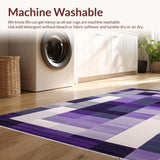 Ultra Soft Area Rug, Non Slip, Stain Resistant, Washable Area Rugs for Living Room, Bedroom, Luxurious Modern Tiled Aesthetic(Purple)