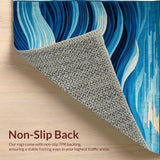 Ultra Soft Area Rug, Non Slip, Stain Resistant, Washable Area Rugs for Living Room, Bedroom, Bright Nautical Coastal Elegance(Blue)