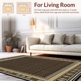 Ultra Soft Area Rug, Non Slip, Stain Resistant, Washable Area Rugs for Living Room, Bedroom, Beige & Brown Area for Patio(Gold)