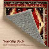 Ultra Soft Area Rug, Non Slip, Stain Resistant, Washable Area Rugs for Living Room, Bedroom, Elegant Transitional Red Patterns(Red)