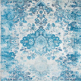 Ultra Soft Area Rug, Non Slip, Stain Resistant, Washable Area Rugs for Living Room, Bedroom, Serene Minimalist Diamond Pattern(Blue)