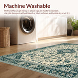 Ultra Soft Area Rug, Non Slip, Stain Resistant, Washable Area Rugs for Living Room, Bedroom, Elegant Tribal Patterned Aesthetic(Beige)