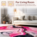 Ultra Soft Area Rug, Non Slip, Stain Resistant, Washable Area Rugs for Living Room, Bedroom, Bold Contemporary Color Contrast(Pink)