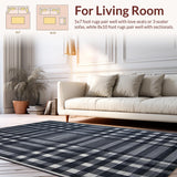 Ultra Soft Area Rug, Non Slip, Stain Resistant, Washable Area Rugs for Living Room, Bedroom, Contrasting Modern Geometric Minimalism(Gray)