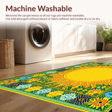 Ultra Soft Area Rug, Non Slip, Stain Resistant, Washable Area Rugs for Living Room, Bedroom, Sunny Colorful Kaleidoscopic Design(Yellow)