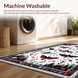 Ultra Soft Area Rug, Non Slip, Stain Resistant, Washable Area Rugs for Living Room, Bedroom, Whimsical Black Earthy Aesthetic(Black)