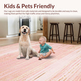 Ultra Soft Area Rug, Non Slip, Stain Resistant, Washable Area Rugs for Living Room, Bedroom, Trendy Plain Solid Color Elegance(Pink)