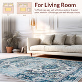 Ultra Soft Area Rug, Non Slip, Stain Resistant, Washable Area Rugs for Living Room, Bedroom, Trendy Minimalist Textured Waves(White)